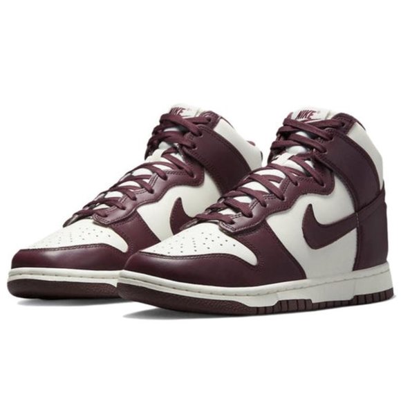 Nike Shoes - Nike Women's Dunk High 'Burgundy Crush' DD1869-601 Leather Sneakers size 8